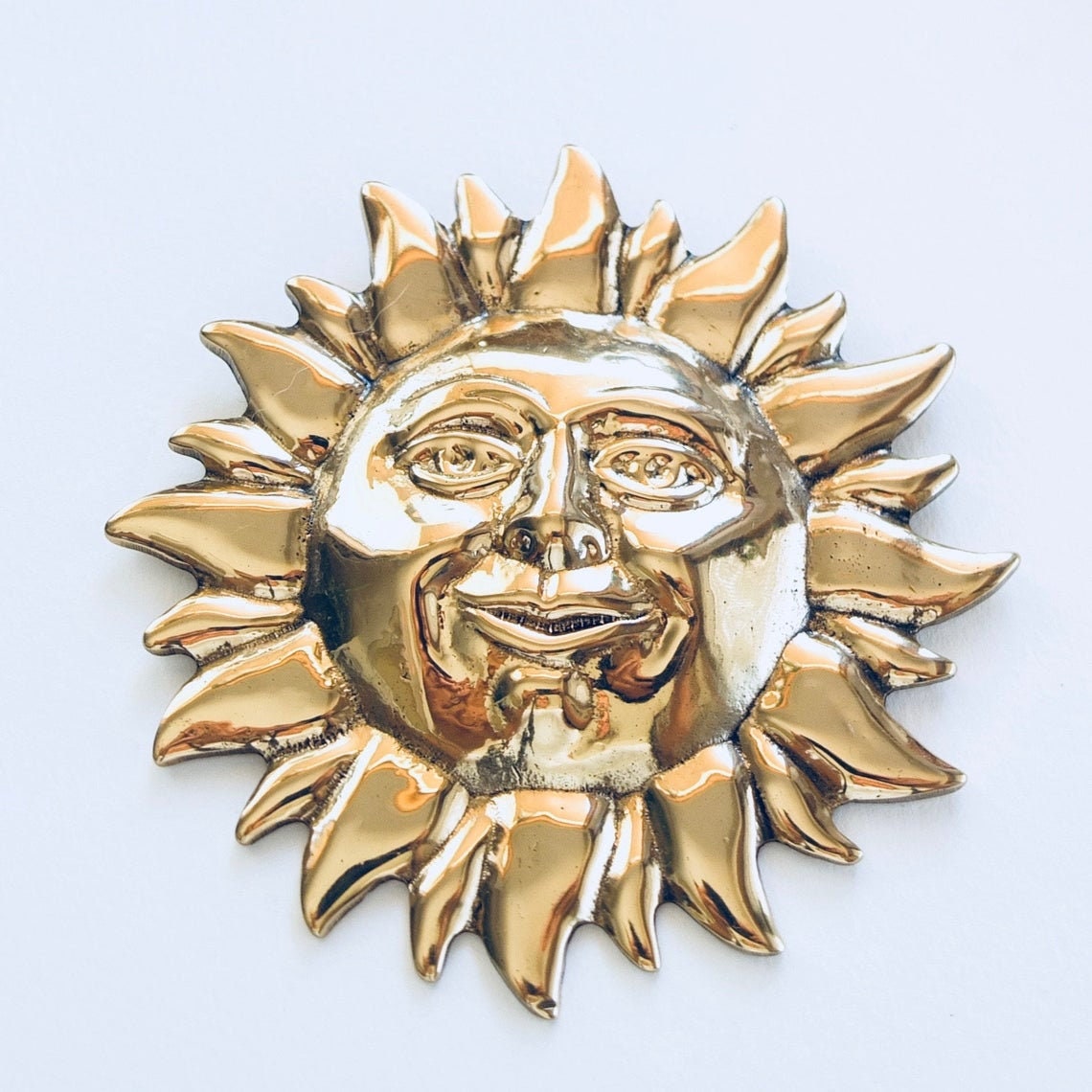 Vintage Brass Sun Wall Décor Etsy