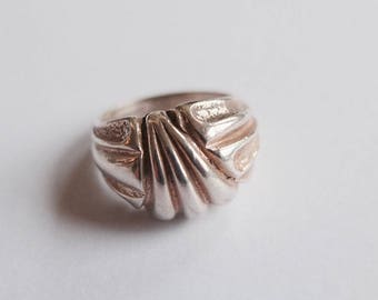 80s Sterling Silver Big Ring,  vintage sterling silver ring