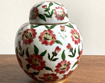 Teiera vintage Cloisonné, pentola da collezione floreale Cloisonné