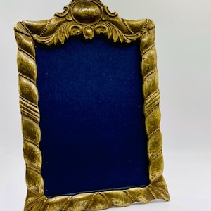 Vintage Neoclassic Brass Photo Frame, Vintage Metal Picture Frame, 3x4.5”