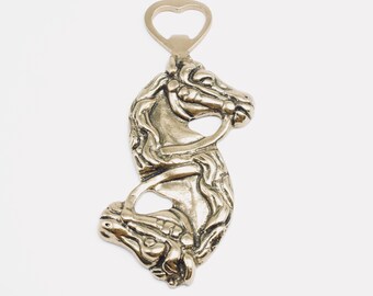 Equestrian Horse Brass Bottle Opener, Vintage Bottle Opener, Horse Bottle Opener