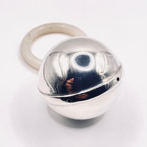 Antique Sterling silver Rattle Baby Toy, Baby gift, Silver Rattle
