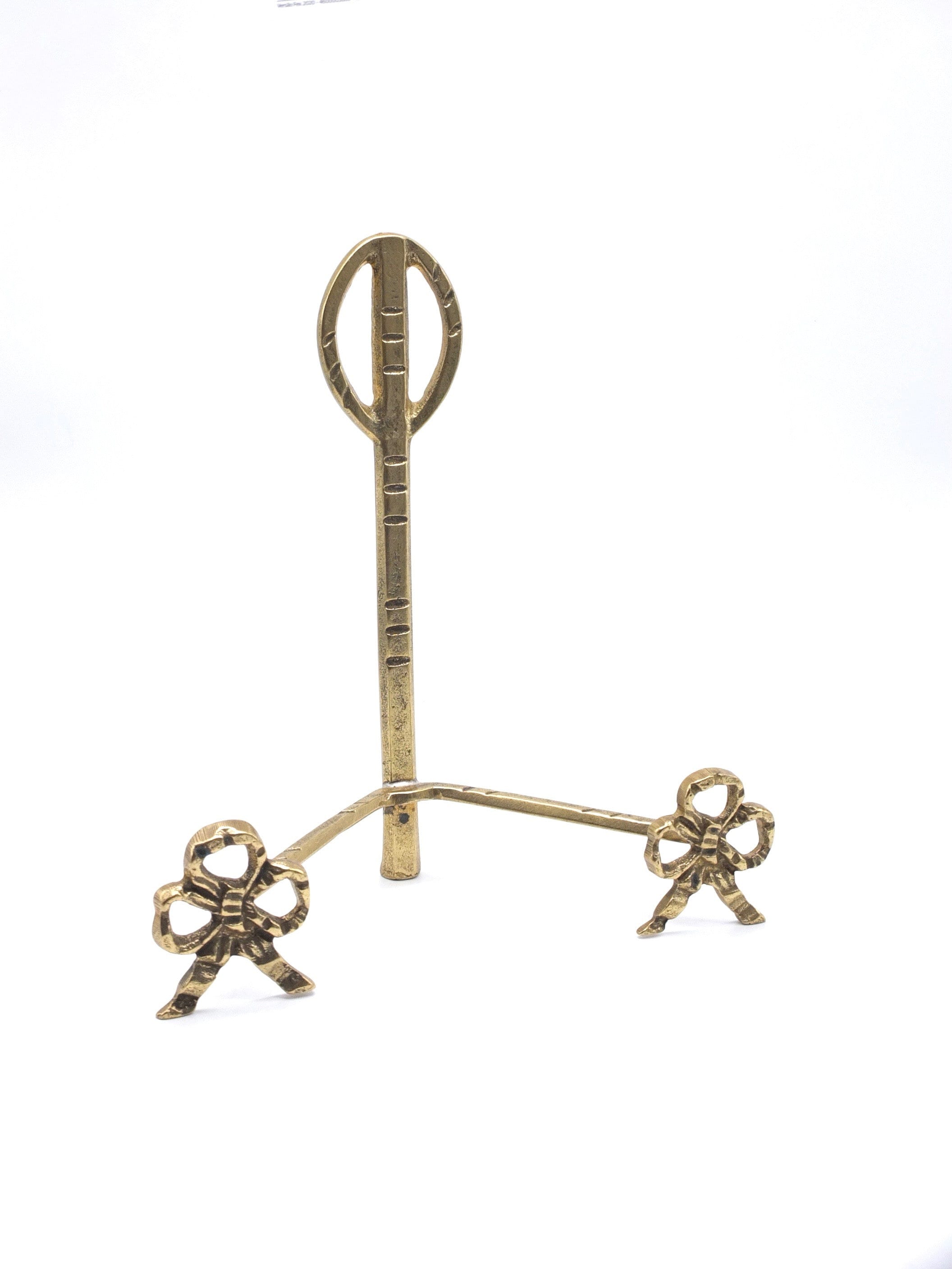 Vintage Brass Plate Holder - Brass Dish Mount Display, Plate Display /// Brass Plate Display /// Artwork Display