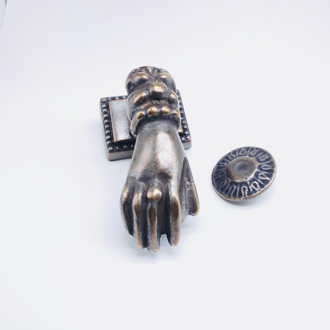 Hand Knocker Instruments Vintage Solid Brass Door Knocker, Hand Knocker, Vintage Metal Knocker ...