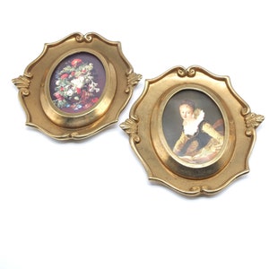 Vintage Pair of Brass Picture Frames, Wall Décor, Wall Picture Frames, vintage décor