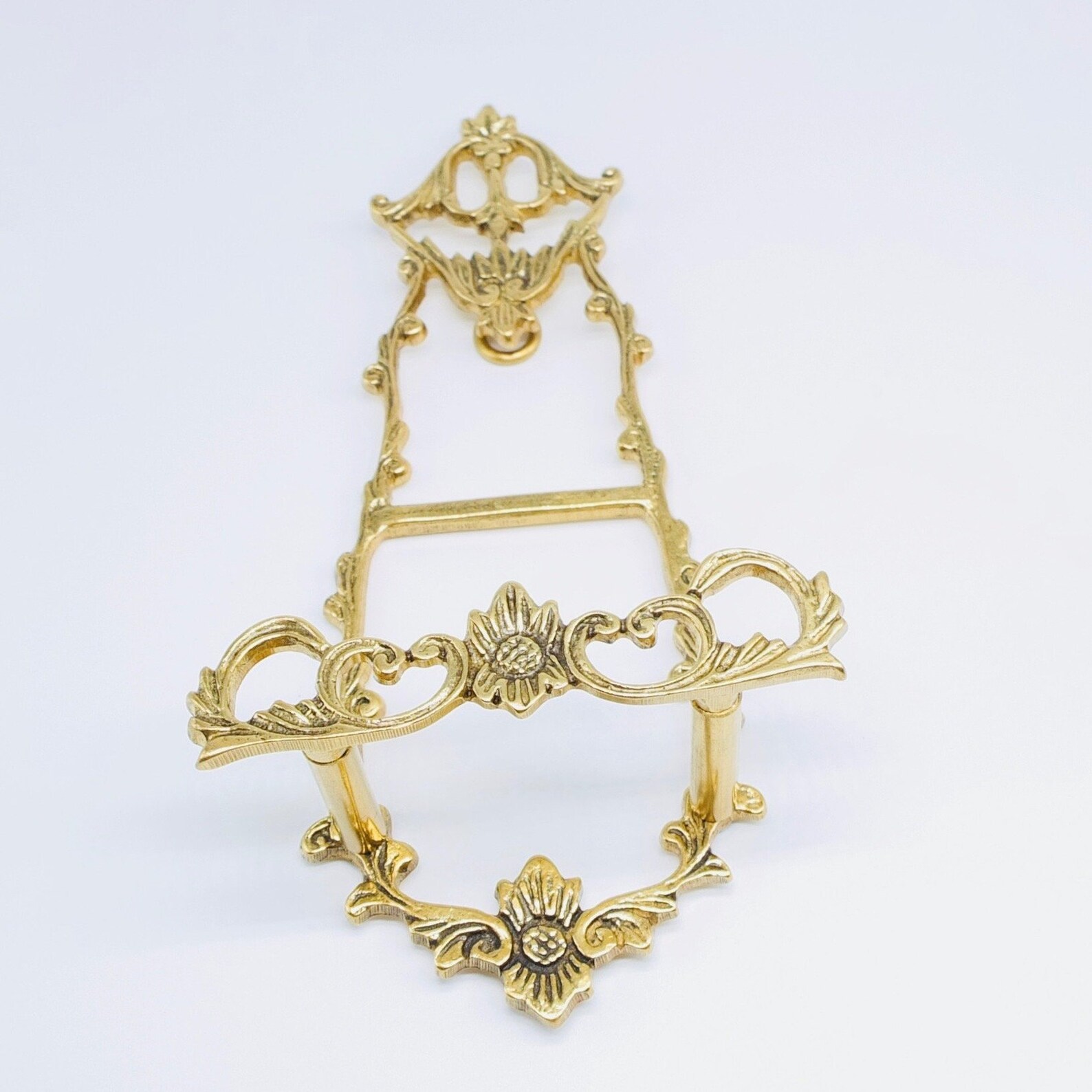 Vintage Brass Plate Holder Wall Plate Stand Wall Stand Etsy