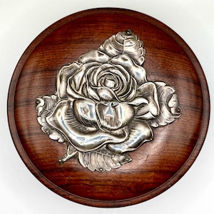 Art Déco Schmuckschatulle, Holz und Sterling Silber Schmuckschatulle