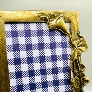 Vintage Brass Portrait Photo Frame, Vintage Picture Frame, Botanical frame