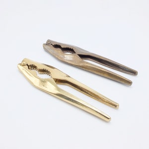 Vintage Solid Brass Nut Cracker, vintage metal nut cracker