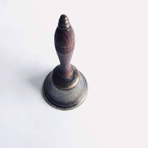 Vintage brass bell, school bell, church bell