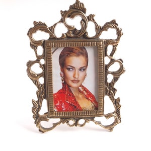 Vintage Brass Photo Frame, portrait frame 3x4&quot;