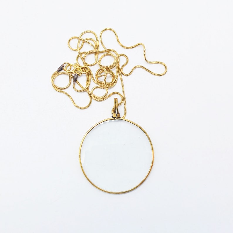 Magnifying Glass Monocle Lens Necklace Etsy