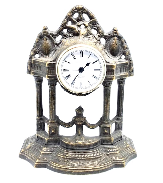 Vintage German Brass Table Clock