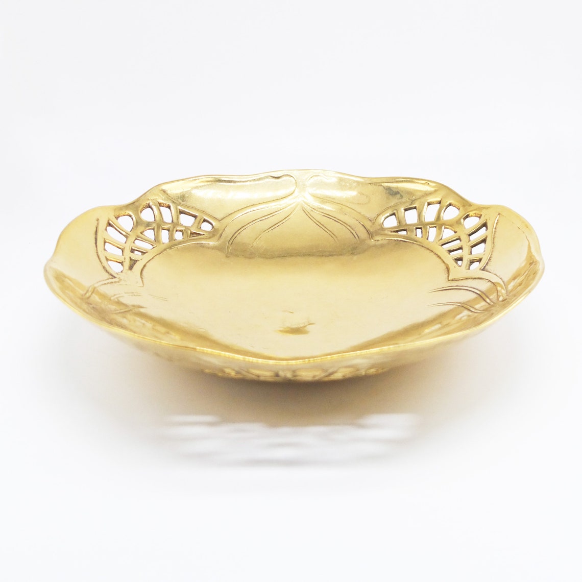 Vintage Solid Brass Fruit Bowl //// Brass Fruit Bowl Etsy