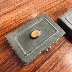 Vintage Metallbox , Pewter Box , Ringbox , Pillendose , Vintage Metallbox