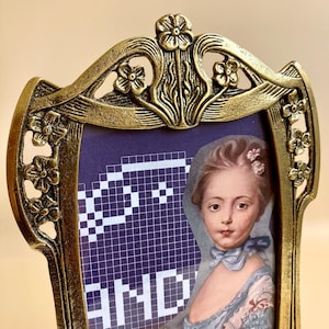 Vintage Solid brass photo frame, vintage metal frame, Portrait picture frame