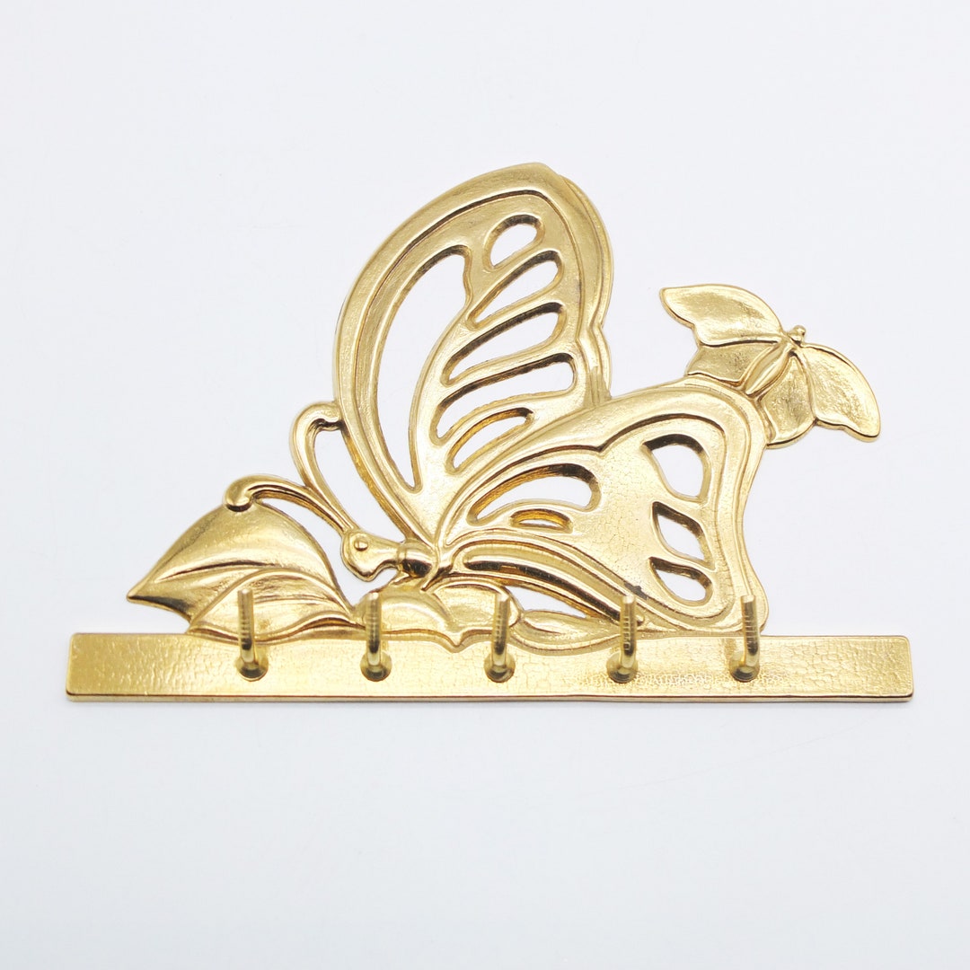 Vintage Brass Butterfly Key Holder, Necklace Hanger - Etsy