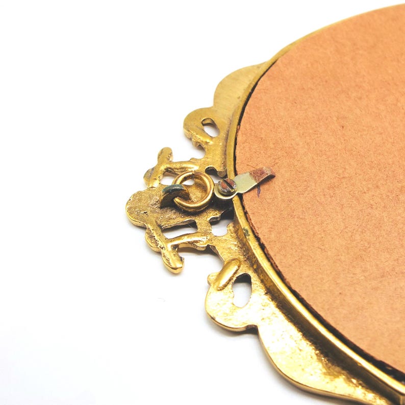 Vintage Brass Wall Mirror, Wall Mirror, Bedroom Mirror, Metal Mirror, Metal Wall Mirror, Oval Mirror, Entrance Mirror image 6