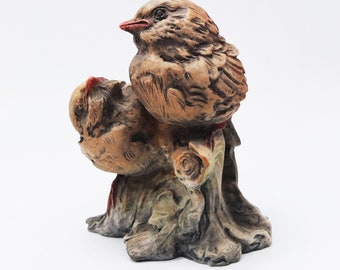 Antique Birds Figurine Mother and Son Birds, Bird Figurine, Vintage Bird, Italian Figurine