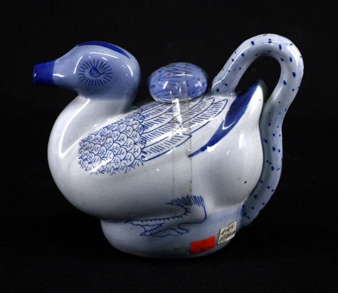 Vintage Oriental Teapot Porcelain Teapot Duck Teapot Etsy