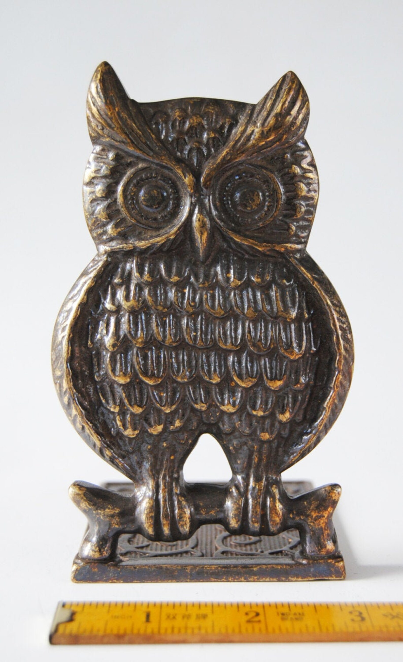 Vintage Pair of Brass Owl Bookends Brass Bookend Etsy