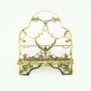 Vintage Book Display, artwork stand, Frame Display, vintage brass display, metal display, bible display