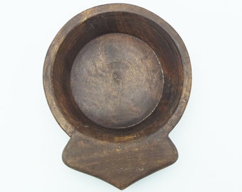 Vintage Indiase houten handgemaakte kom, houten kom, fruitschaal