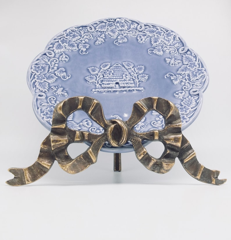 Vintage Brass Plate Holder Brass Dish Mount Display //// Etsy