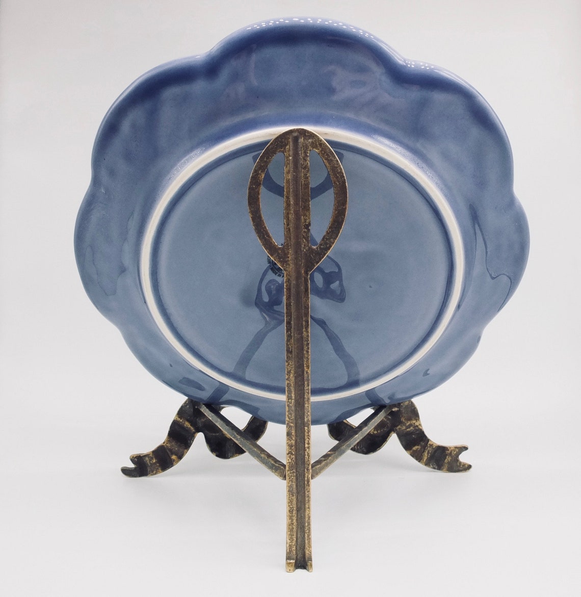 Vintage Brass Plate Holder Brass Dish Mount Display //// Etsy