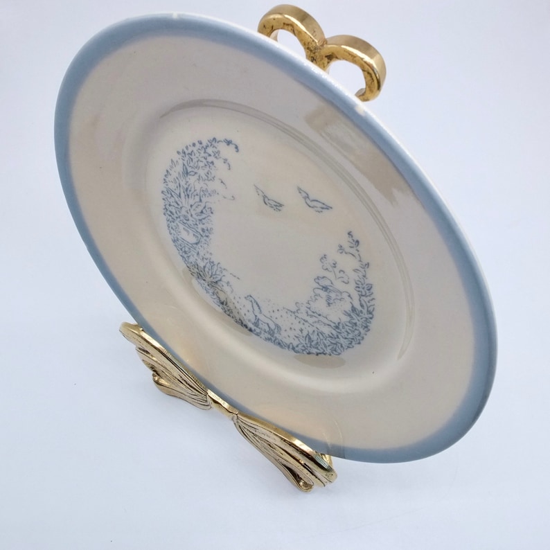 Vintage Brass Plate Holder Brass Dish Mount Display //// Etsy