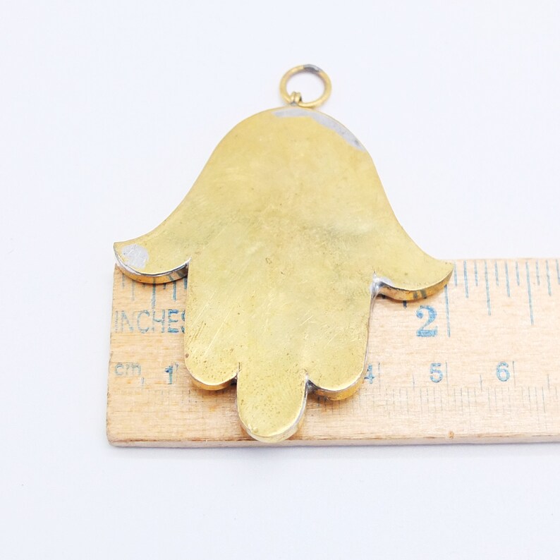 Antique Bone and Brass Hand of Fatima Pendant Amulet Hand of Fatima Hamsa Pendant