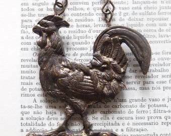 Vinatge Wall Key Holder, Rooster Key hanger, kitchen cloth hanger, Brass Key holder