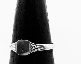 Vintage Sterling Silber Siegelring, handgemachter Ring, Silberring, portugiesischer Vintage Ring