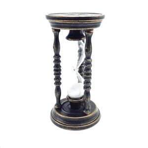 Vintage Solid Brass Sand Timer: Office Décor Brown