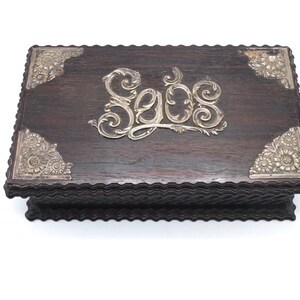 Vintage wood box, ring box, stamp box