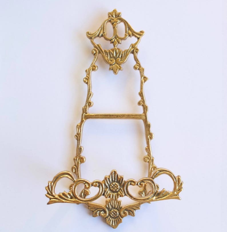 Vintage Brass Plate holder Wall Plate Stand wall stand Etsy