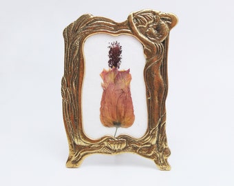 フランス アンティーク 写真立て 真鍮 ガラス 19世紀 アールヌーボー