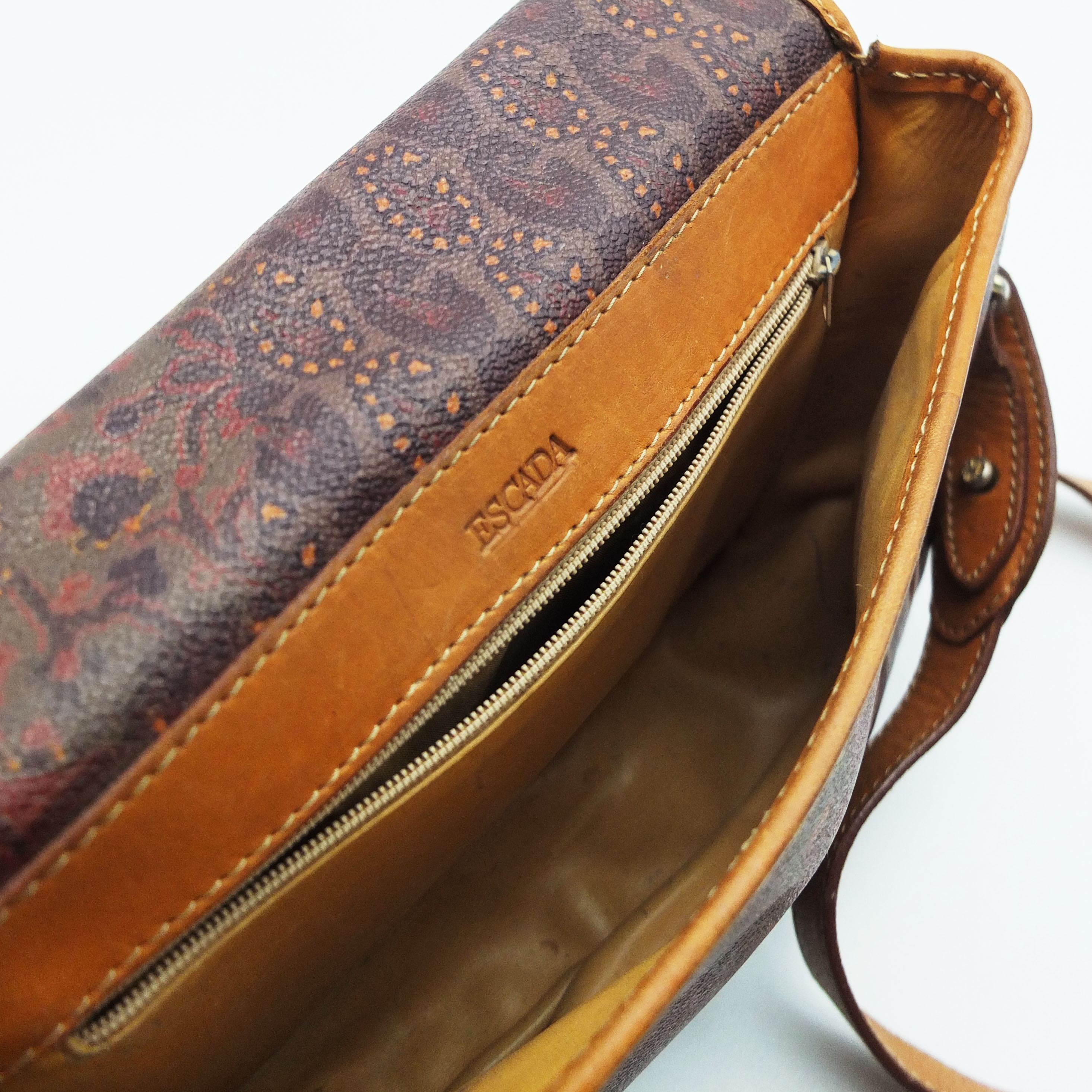 Vintage ESCADA Brown Crossbody Bag - German Designer - Etsy