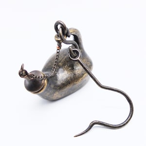 Vintage Roman Style Brass Oil Lamp, Cottage décor, Metal Oil Lamp