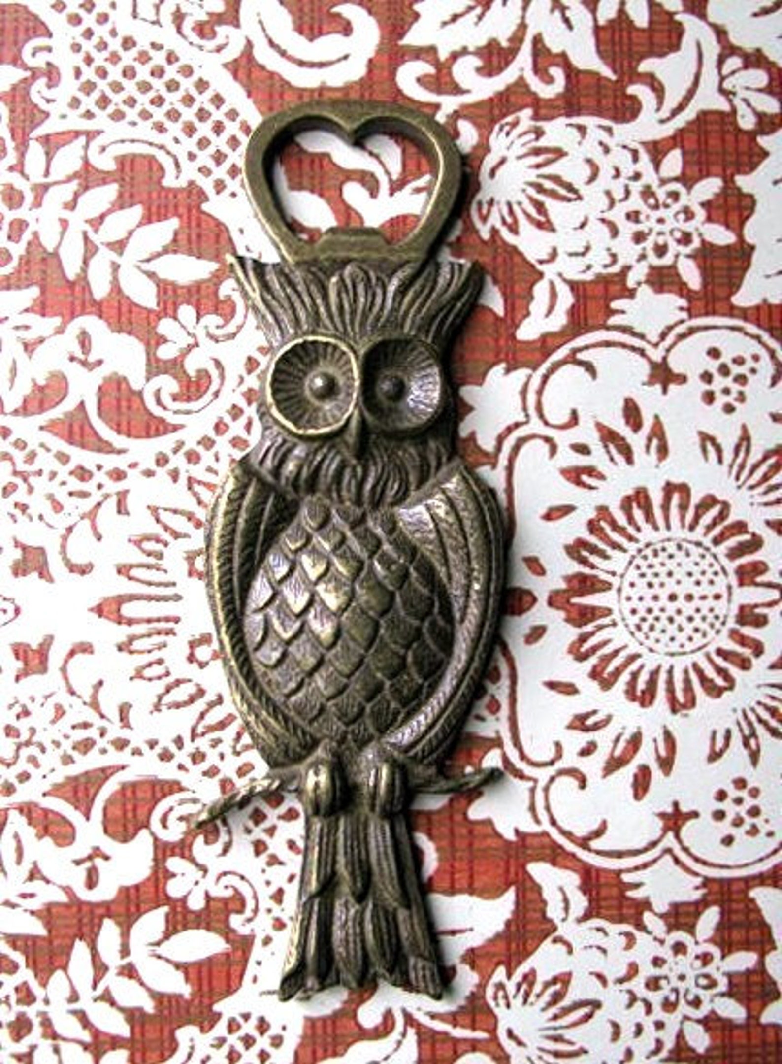 Vintage Owl Brass Bottle Opener Vintage Bottle Opener Beer Etsy