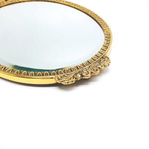 Vintage Brass Wall Mirror, Wall Mirror, Bedroom Mirror, Metal Mirror, Metal Wall Mirror, Oval Mirror, Entrance Mirror image 2