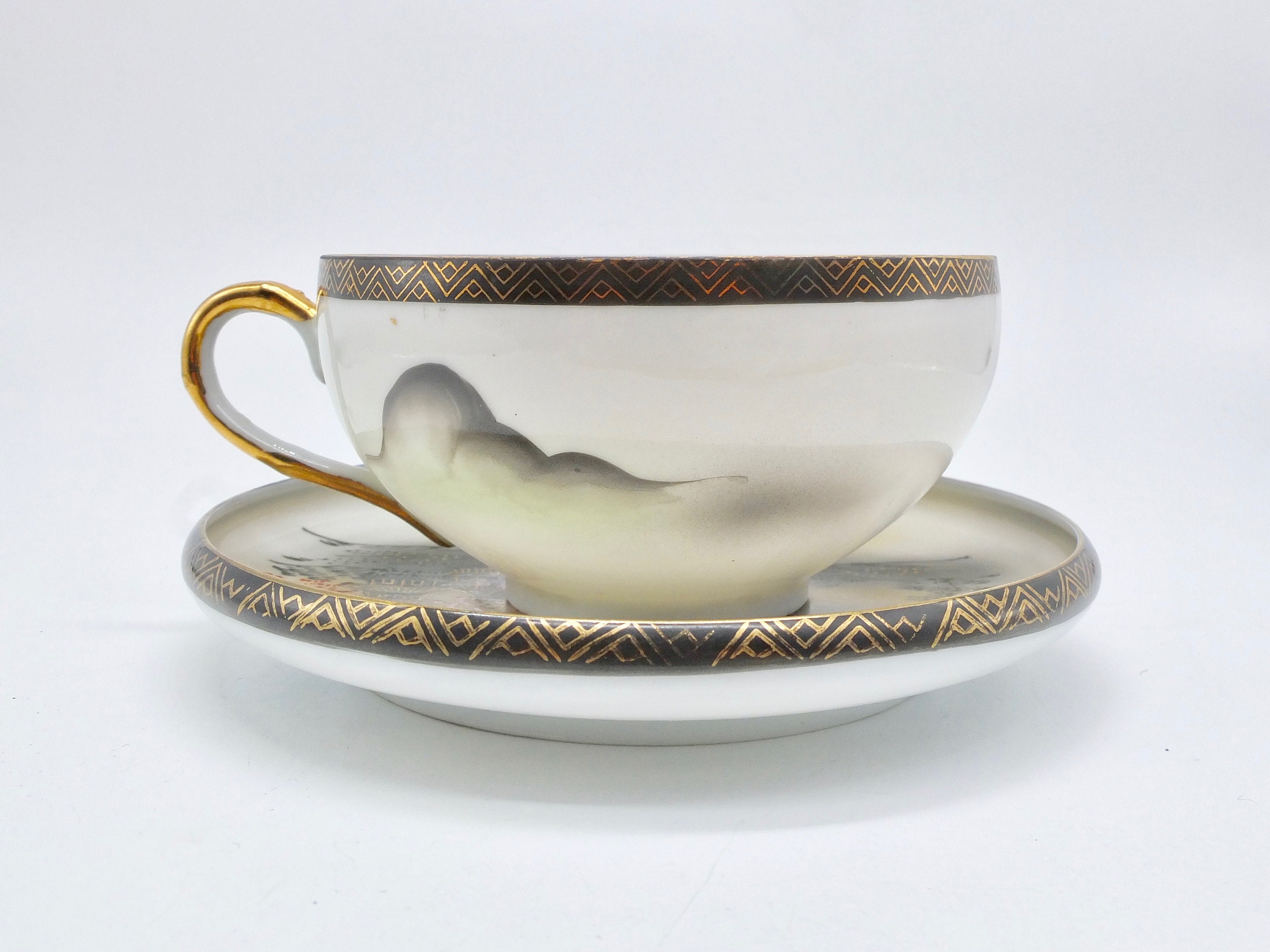 Antique Hand Painted Japanese Porcelain Tea Cup - Etsy