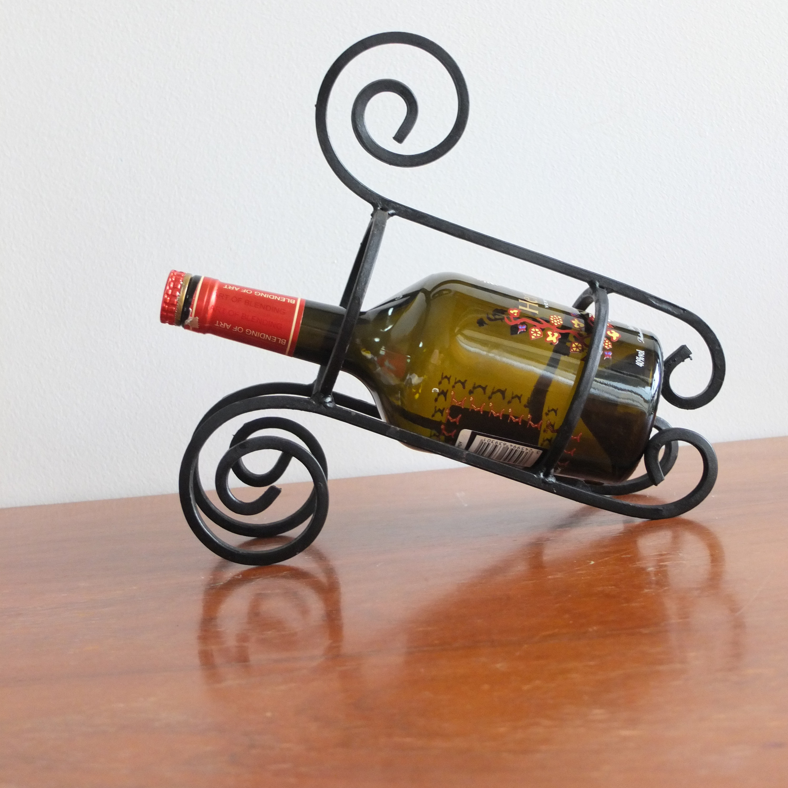 Vintage Iron tabletop wine bottle rack, winery décor, bottle display, metal display, winery display