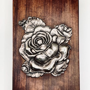 Art Déco Schmuckschatulle, Holz und Sterling Silber Schmuckschatulle