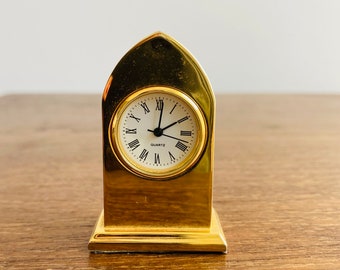 Vintage Miniature  Clock, Dollhouse Clock, Gold Clock, Miniature Clock