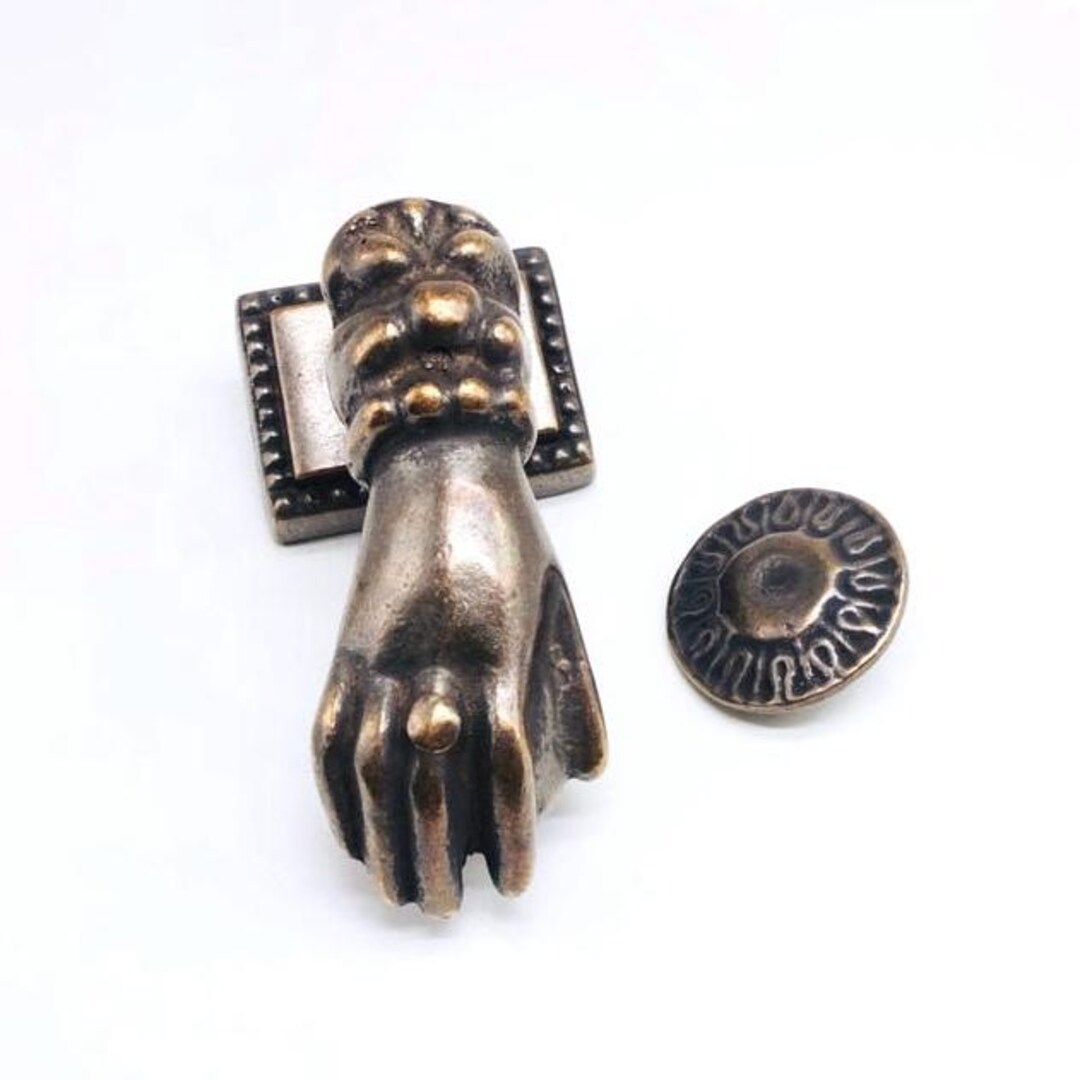 Hand Knocker Instruments Vintage Solid Brass Door Knocker, Hand Knocker, Vintage Metal Knocker ...