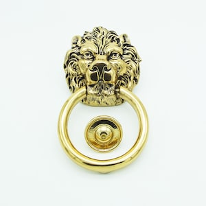 Vintage Brass Front Door Knocker, Brass Lion Door Knocker