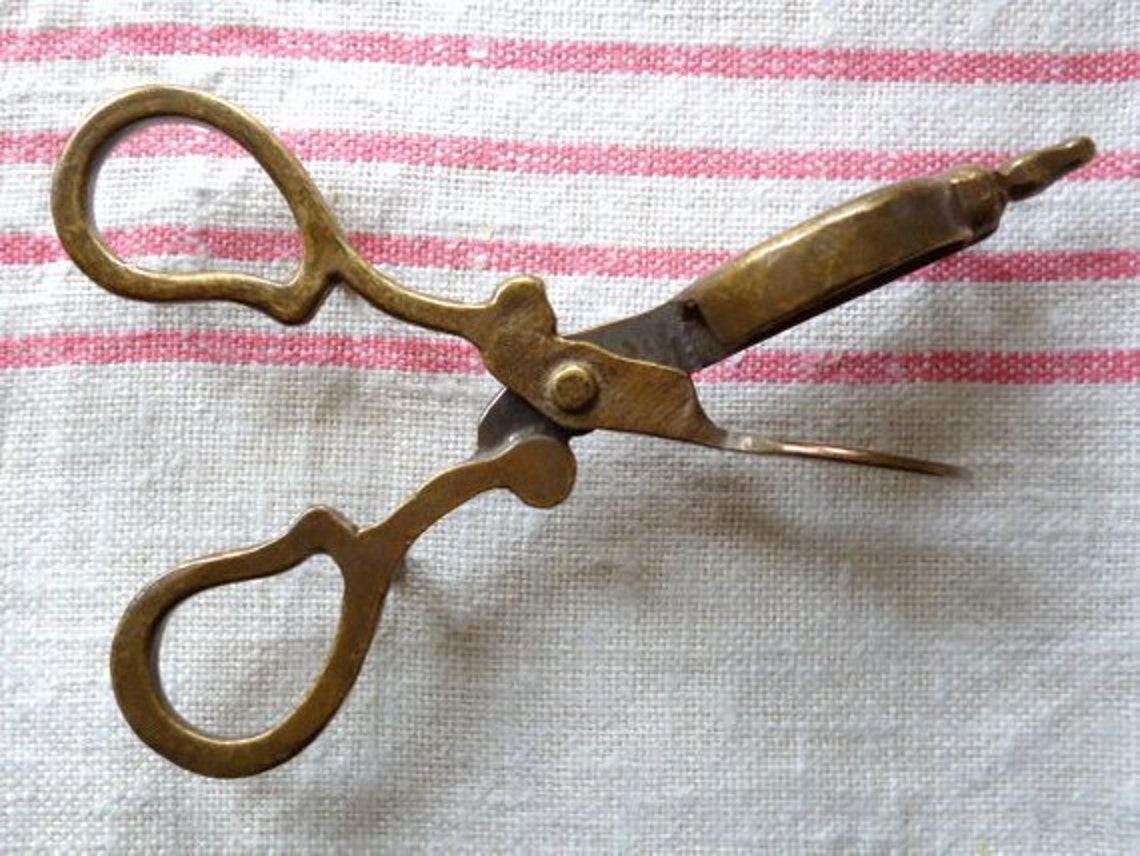 Vintage Scissors Brass Candle Snuffer Metal Candle Snuffer Etsy