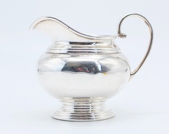 Vintage Silver Plated Jug, Pencil Holder, Small Metal Vase Flower