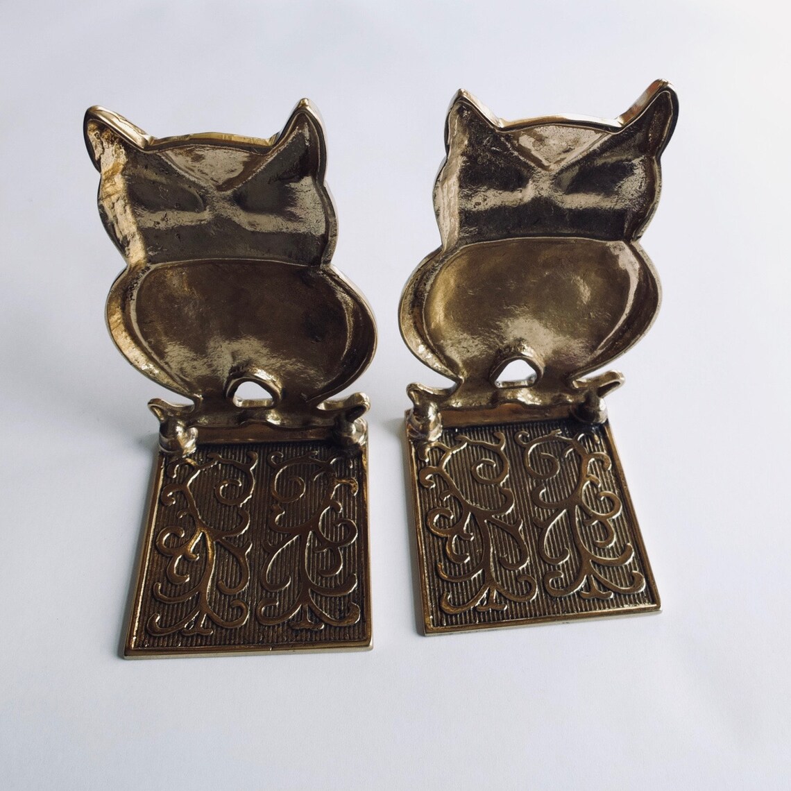 Vintage Pair of Brass Owl Bookends Brass Bookend Etsy Australia